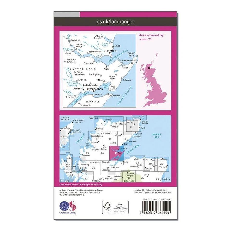 Landranger 21 Dornoch & Alness, Invergordon & Tain Map With Digital Version 2 Landranger 21 Dornoch & Alness, Invergordon & Tain Map With Digital Version - Image 2