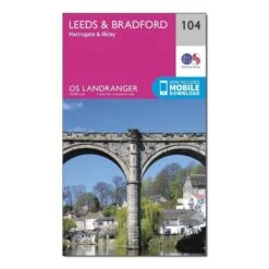 Landranger 104 Leeds & Bradford, Harrogate & Ilkley Map With Digital Version -Outdoor Products Sale go 031529 z