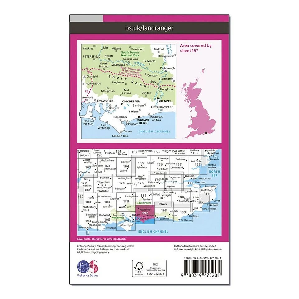 Landranger Active 197 Chichester & The South Downs Map With Digital Version 2 Landranger Active 197 Chichester & The South Downs Map With Digital Version - Image 2