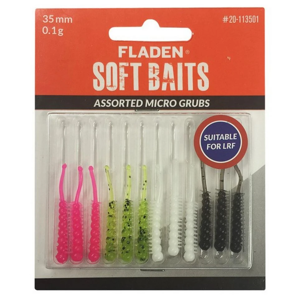 Fladen Soft Baits Assorted Micro Grubs 35mm 0 1g 1 2 Fladen Soft Baits Assorted Micro Grubs 35mm 0 1g 1 - Image 2